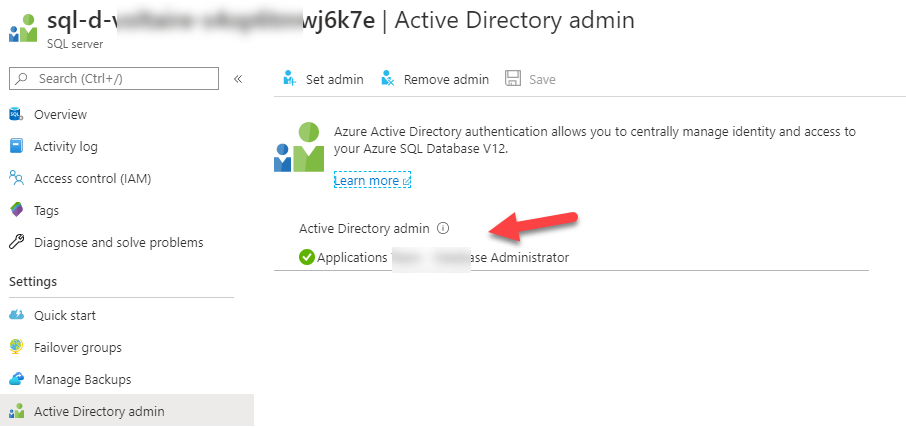 Setting an Azure AD group to Azure SQL Database with ARM templates