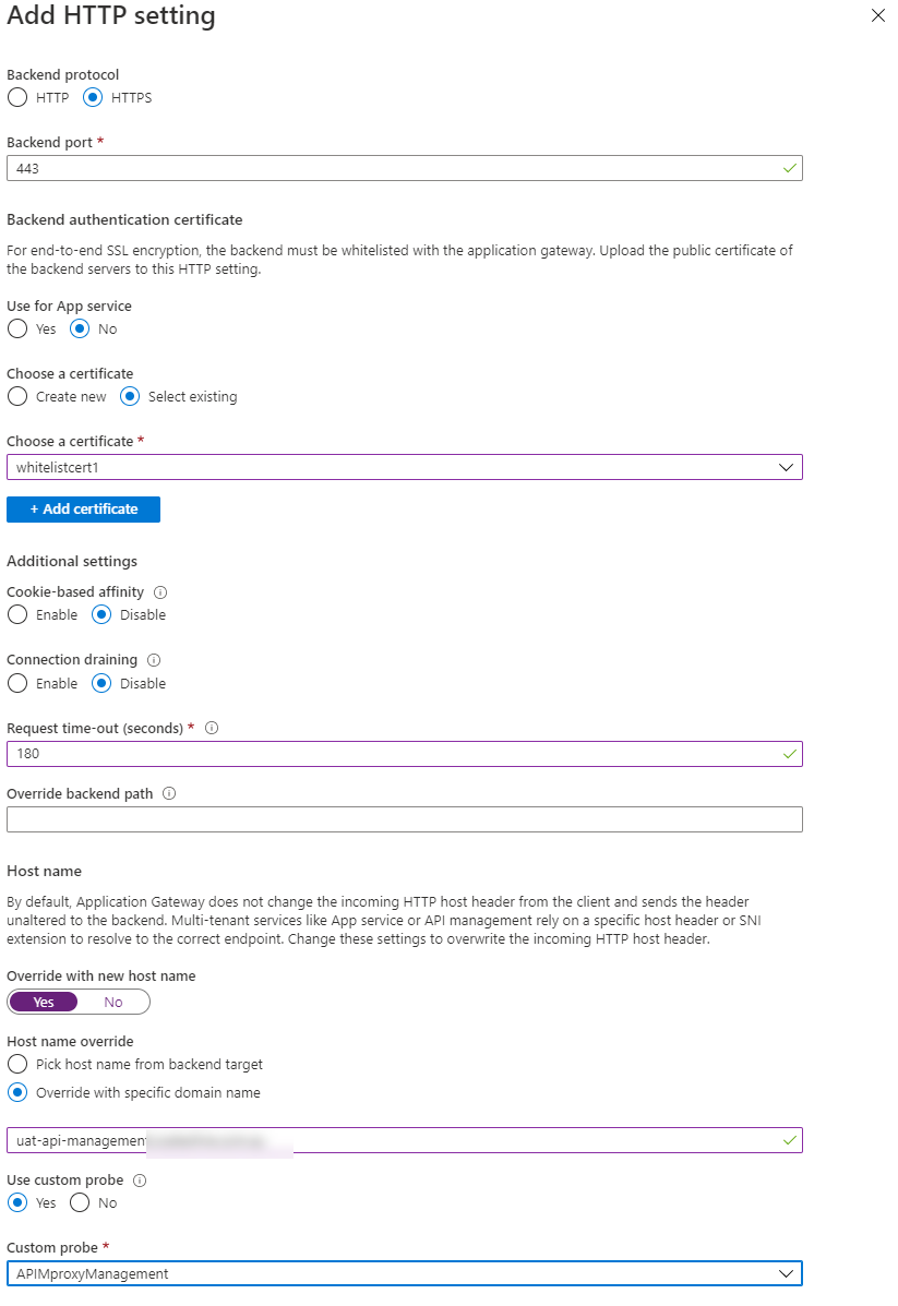 http setting